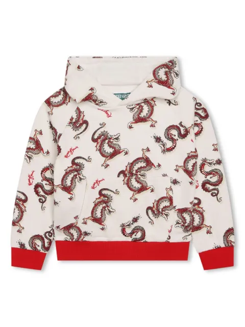 Kenzo Kids Moletom de capuz com estampa 