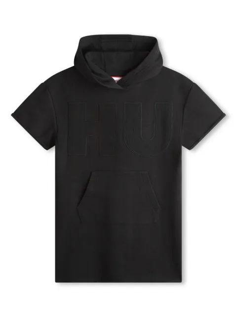 HUGO KIDS logo-appliqué hooded minidress