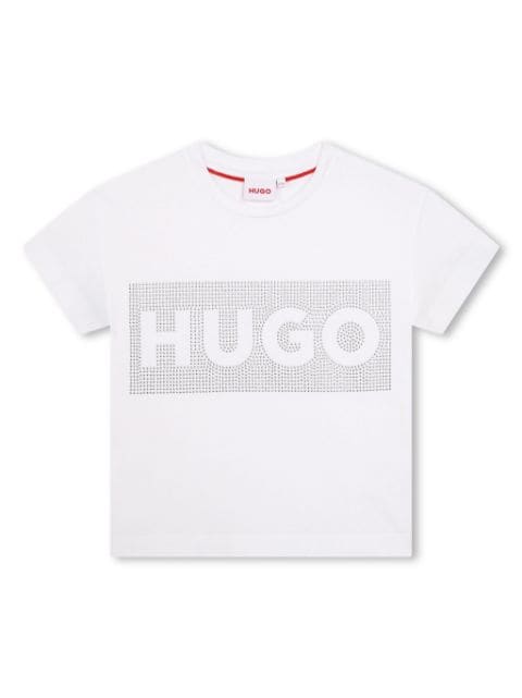 HUGO KIDS stud-embellished cotton T-shirt