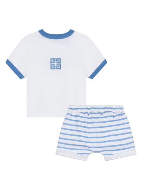 logo-appliqué T-shirt and shorts set