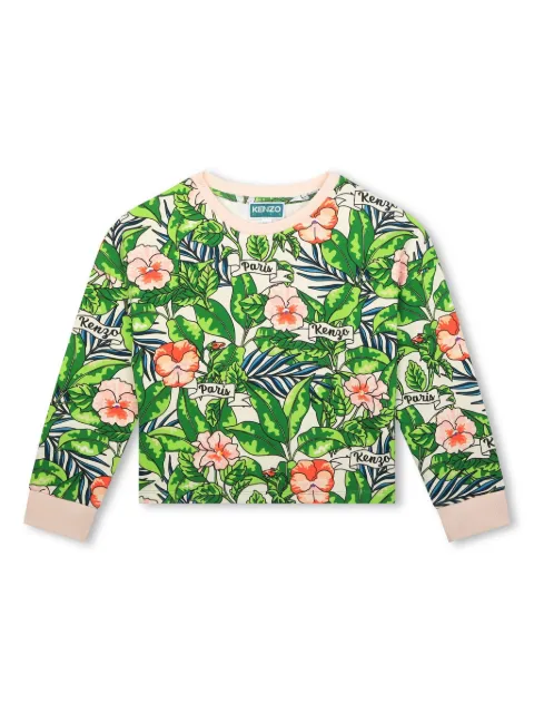 Kenzo Kids floral-print cotton sweatshirt