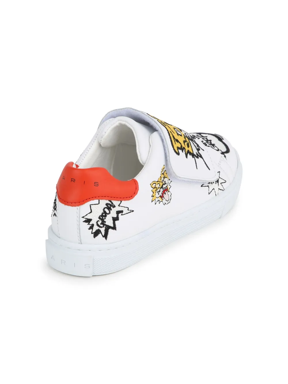 Shop Kenzo Logo-patch Leather Sneakers In White