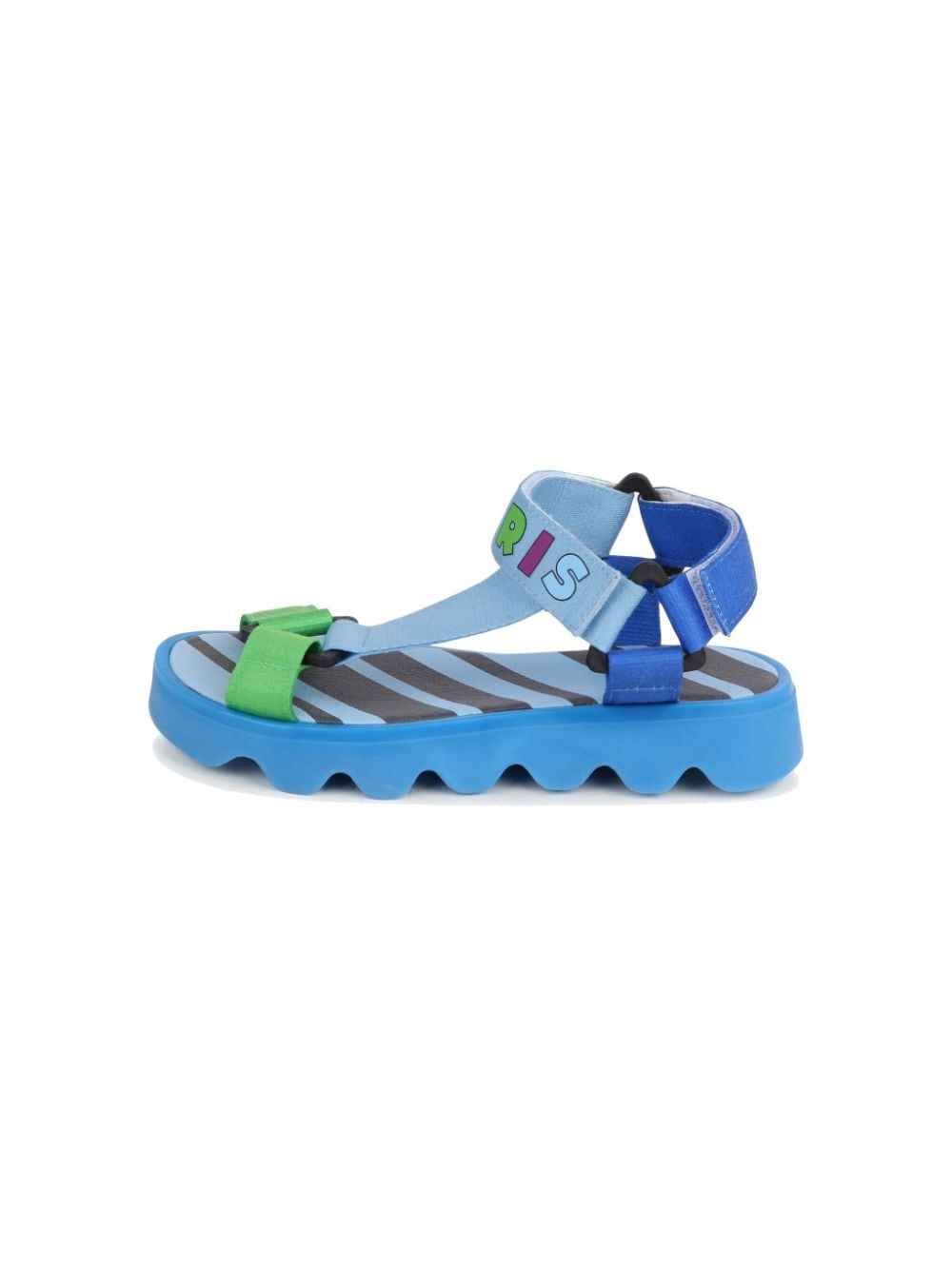 Shop Kenzo Logo-print Colour-block Sandals In Blue