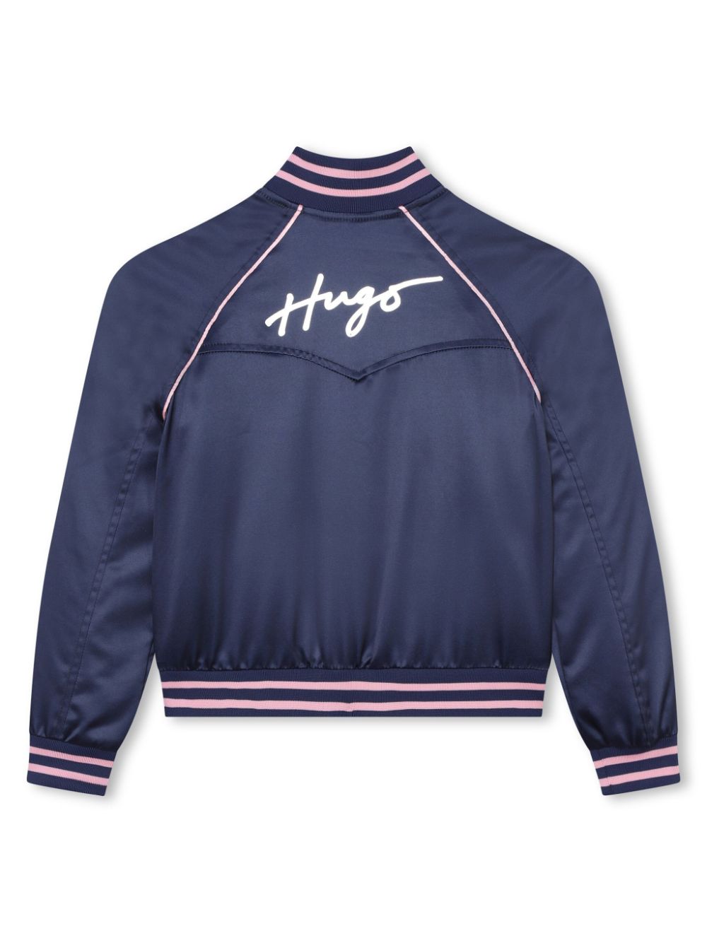 Shop Hugo Logo-print Star-stud Bomber Jacket In Blue