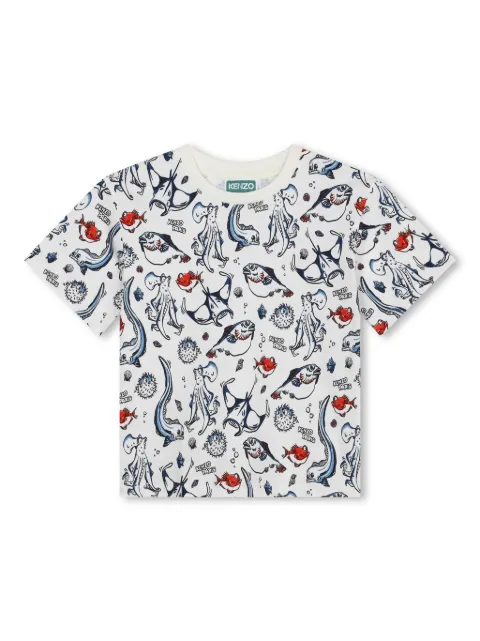 Kenzo Kids sea life-print cotton T-shirt
