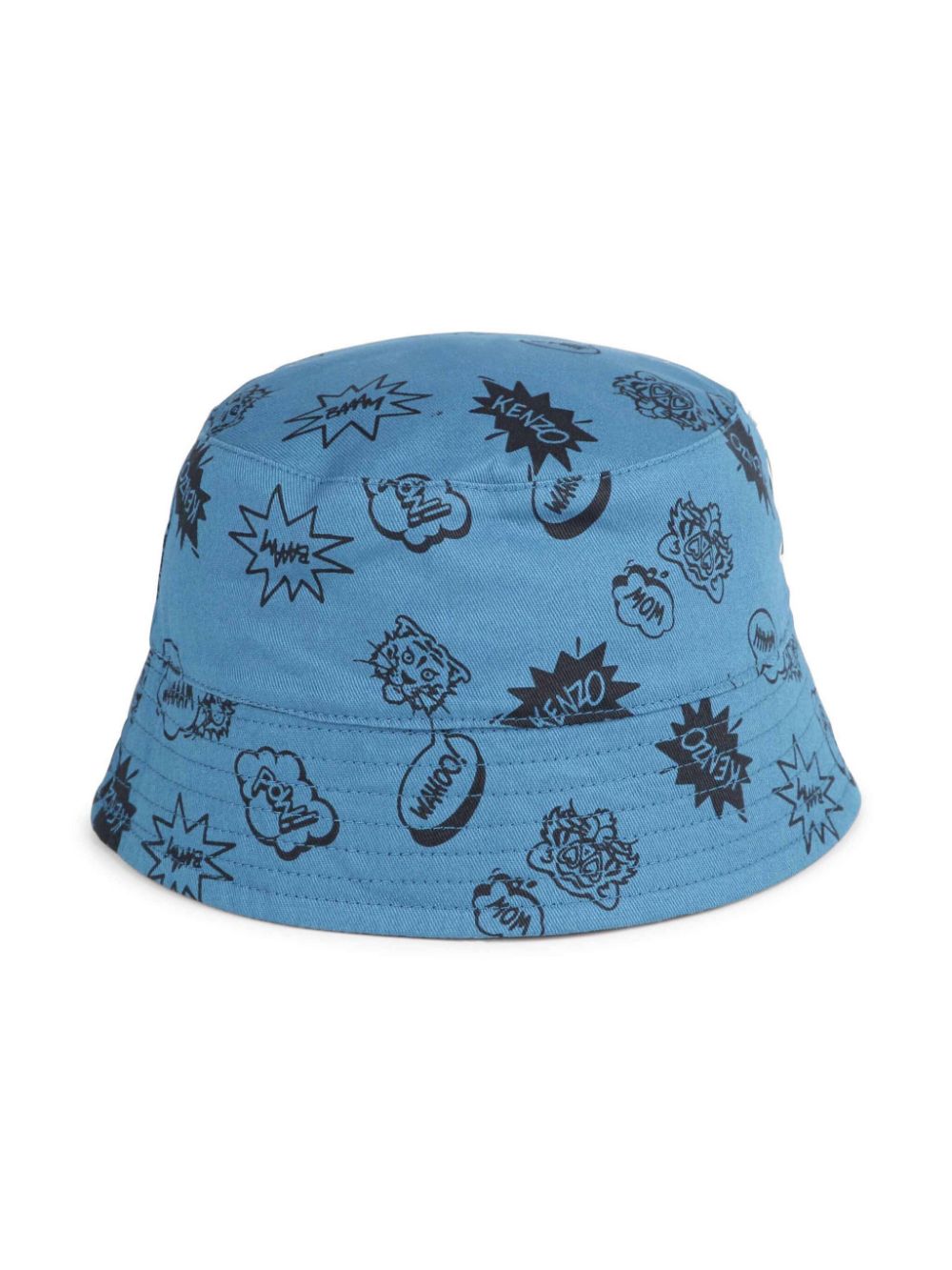 Shop Kenzo Reversible Cotton Bucket Hat In Blue