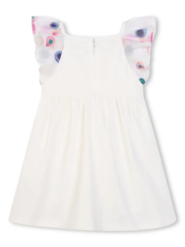 Chlo Kids logo-embroidered ruffle-trim Dress | White | FARFETCH OM