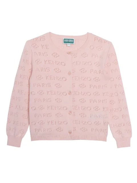 Kenzo Kids pointelle-knit cotton cardigan