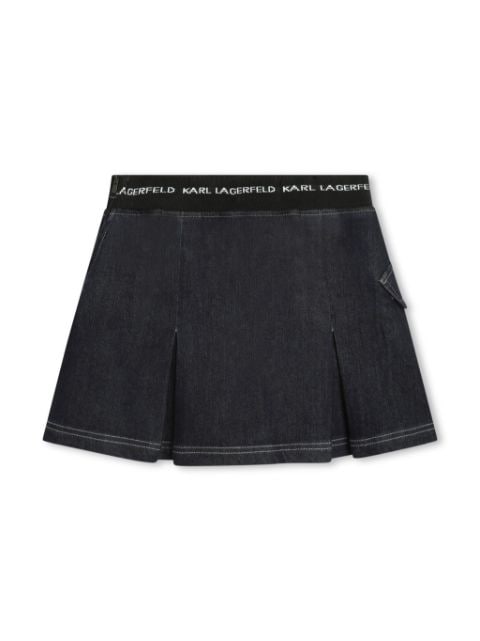 Karl Lagerfeld Kids  logo-waistband denim miniskirt