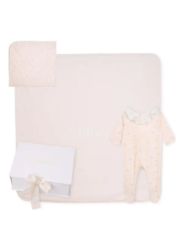 Chloe Kids organic cotton Babygrow Gift Set Neutrals FARFETCH TR