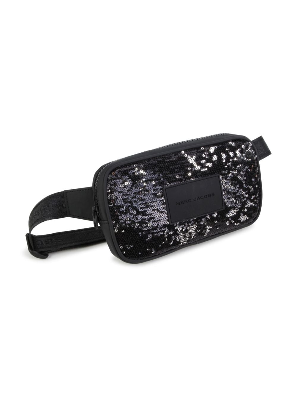 Shop Marc Jacobs Sequinned Logo-patch Belt Bag In Black