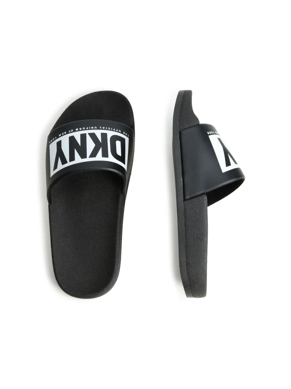 Shop Dkny Logo-print Pool Slides In 黑色