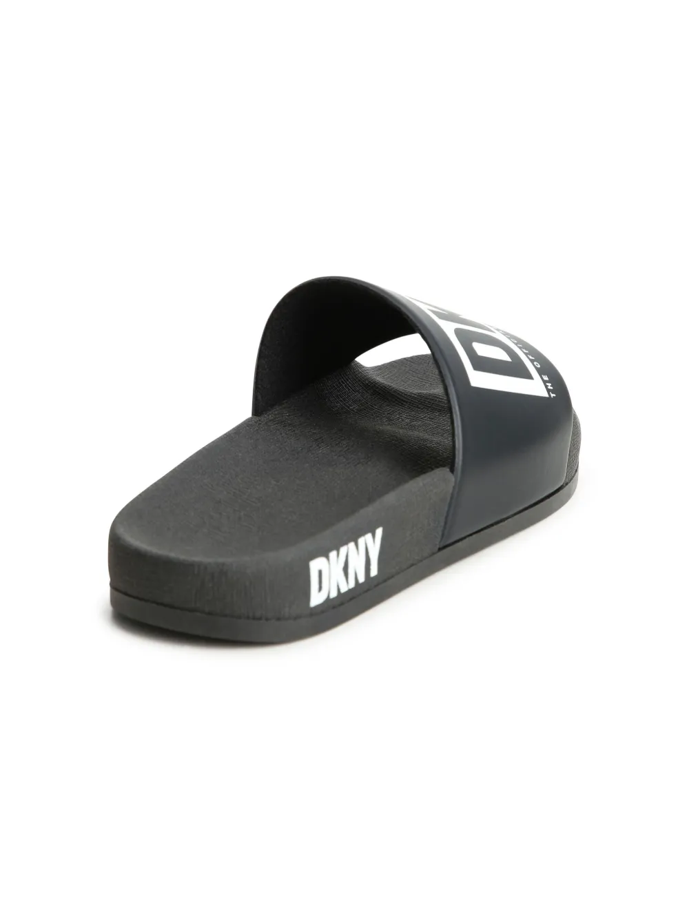 Shop Dkny Logo-print Pool Slides In 黑色