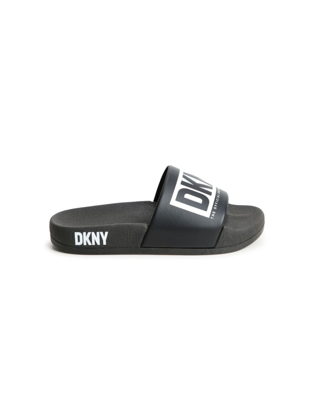Shop Dkny Logo-print Pool Slides In 黑色