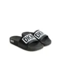 Dkny Kids logo-print pool slides - Black