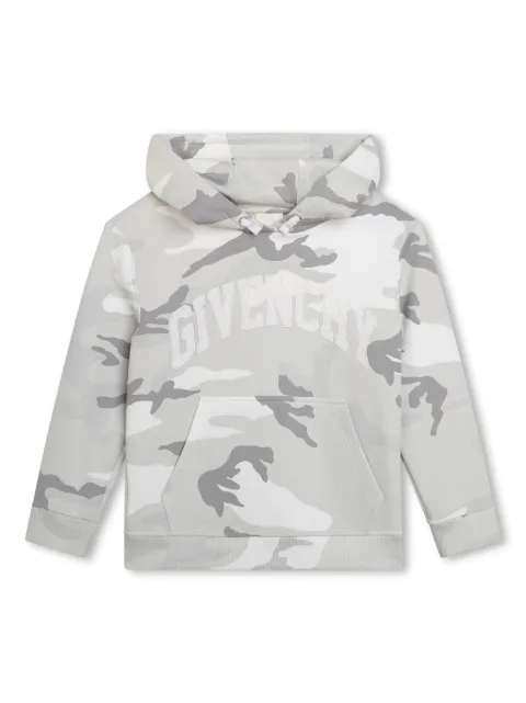 Givenchy Kids camo logo-print cotton hoodie