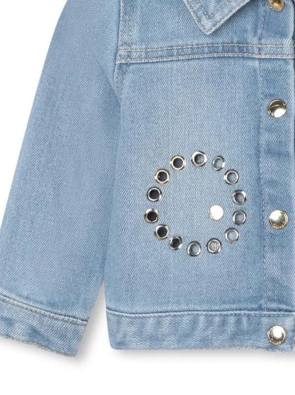 Chloe kidsジャケット14 Chloé Kids eyelet-detail Denim Jacket | Blue | FARFETCH RO