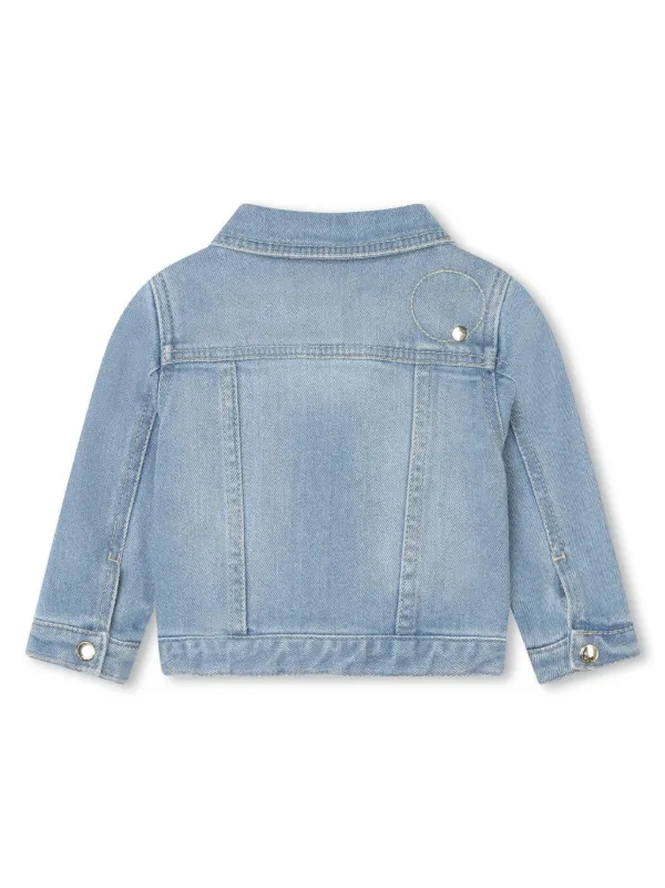 Chloé Kids eyelet-detail Denim Jacket | Blue | FARFETCH