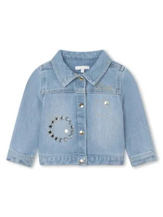 Chloe kidsジャケット14 Chloé Kids eyelet-detail Denim Jacket | Blue | FARFETCH