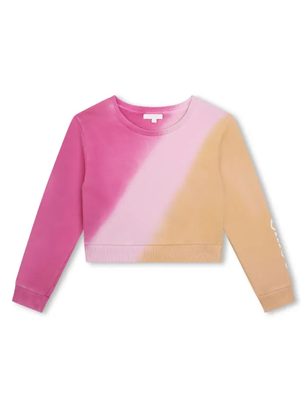 Chloé Kids tie-dye Print Ombré Sweatshirt Pink FARFETCH NZ - Main Image
