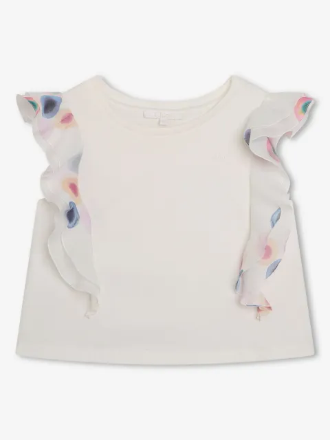 Chloé Kids ruffled organic cotton blouse
