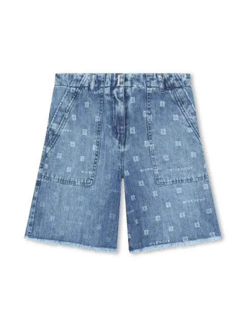 Givenchy Kids 4G-pattern denim shorts