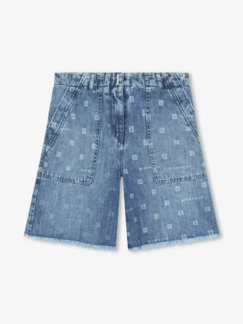 Givenchy Kids shorts de mezclilla con motivo 4G