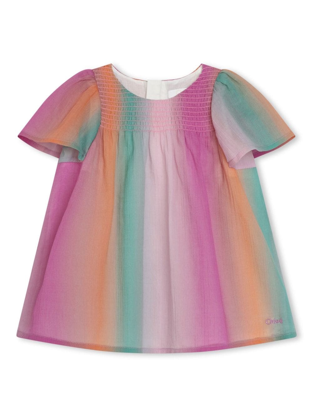 Chloé Babies' Gradient-effect Smocked Dress In Pink