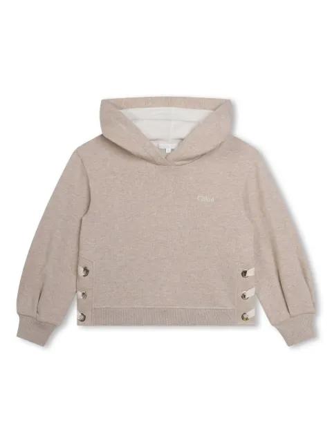 Chloé Kids logo-embroidered organic cotton hoodie