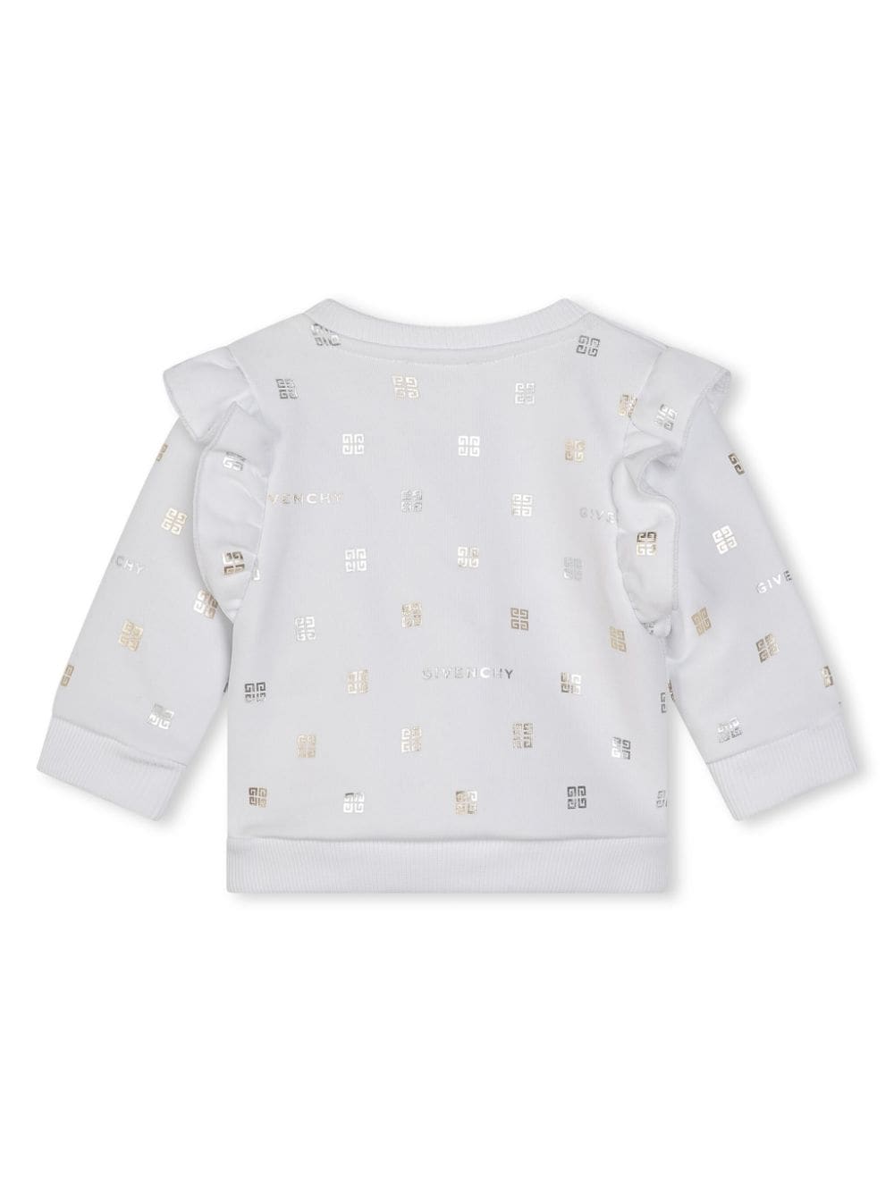 Givenchy Kids Sweater van katoenblend met print Zilver