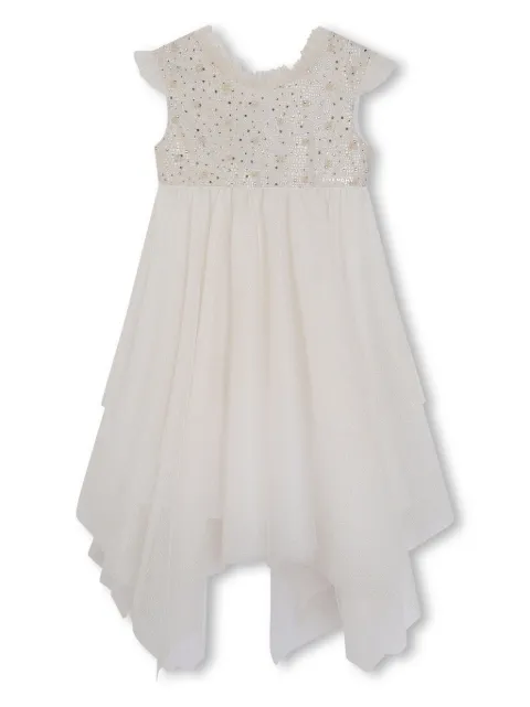 Givenchy Kids Vestido com babados e strass