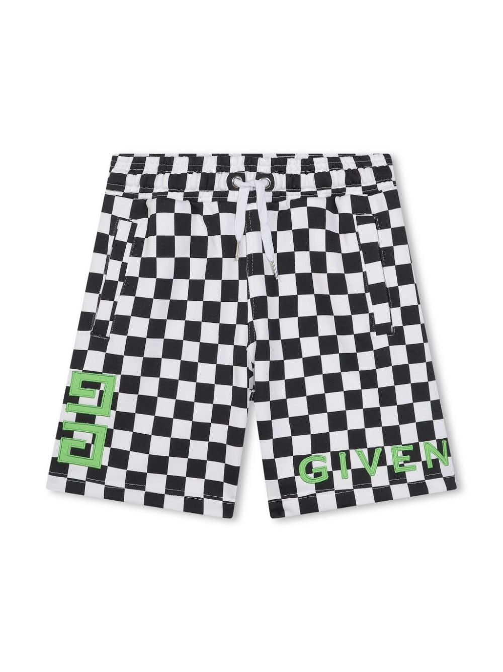 Givenchy Checked Cotton Shorts In 黑色