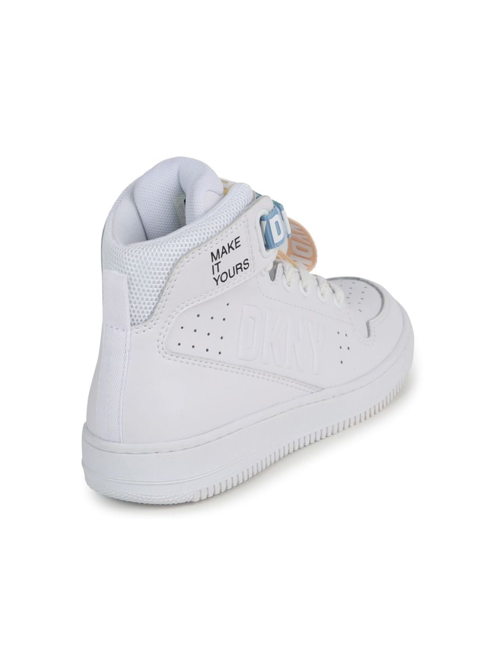 Shop Dkny Logo-tape High-top Sneakers In White