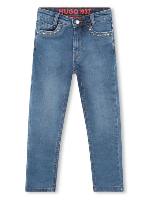 HUGO KIDS stud-detail jeans  