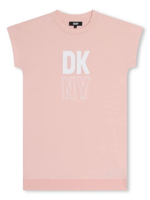 Dkny Kids logo-print organic cotton dress