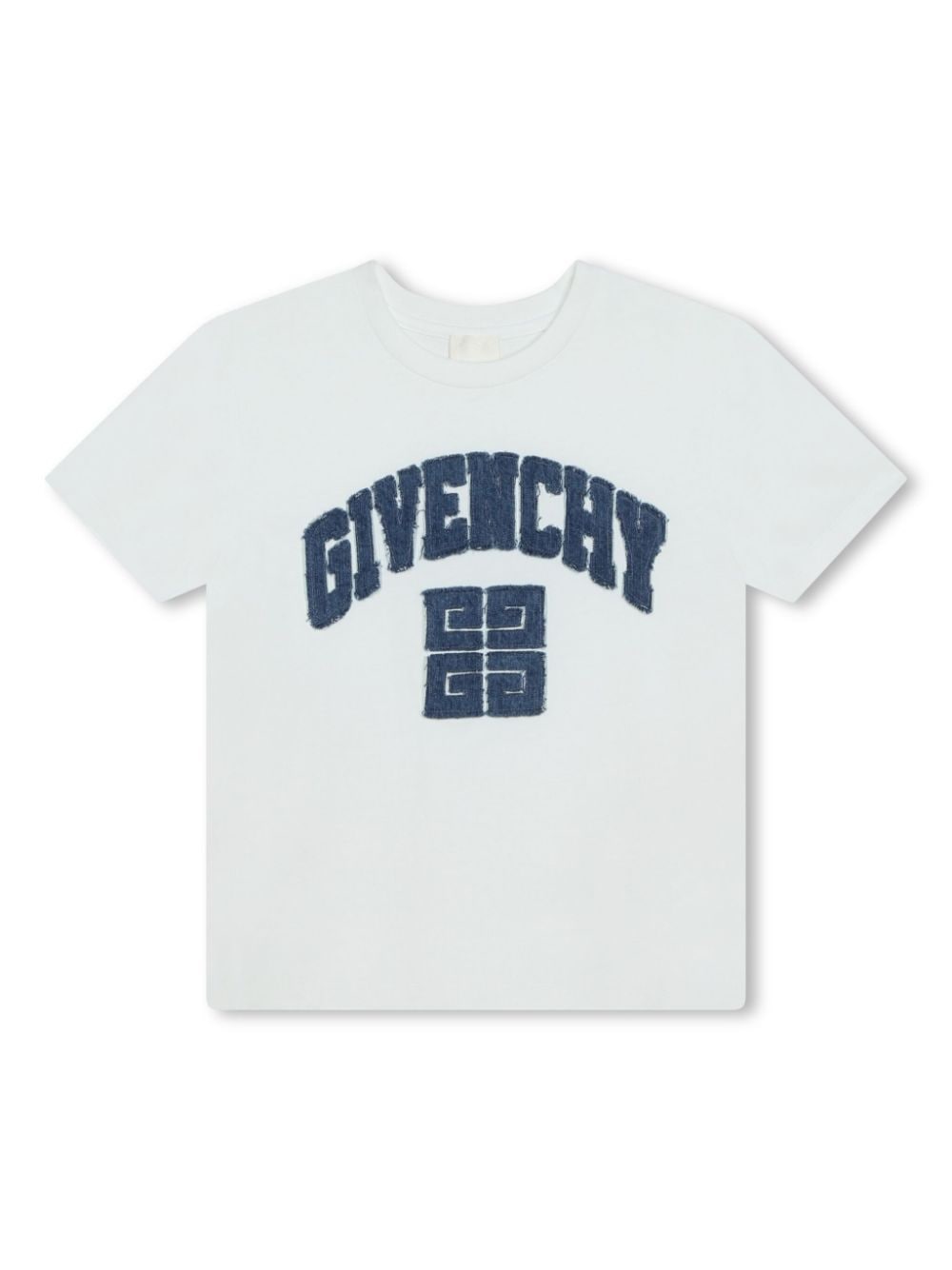 Givenchy Kids' Logo贴花圆领t恤 In White