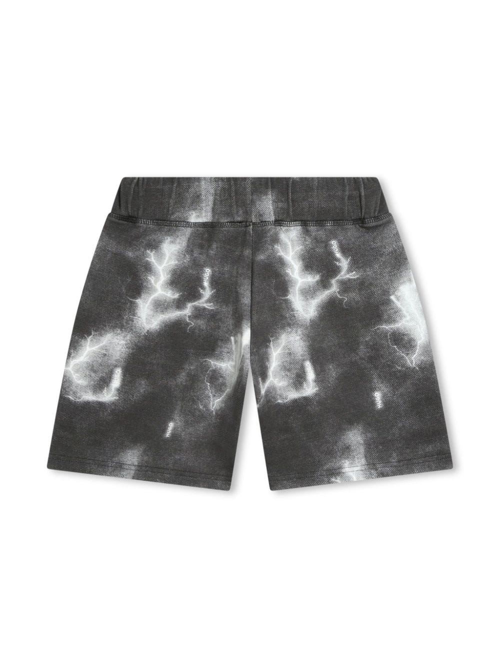 Shop Hugo Lightning-print Drawstring Bermuda Shorts In 黑色