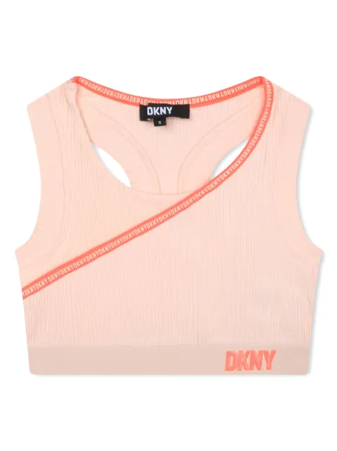 Dkny Kids Top cropped com acabamento contrastante