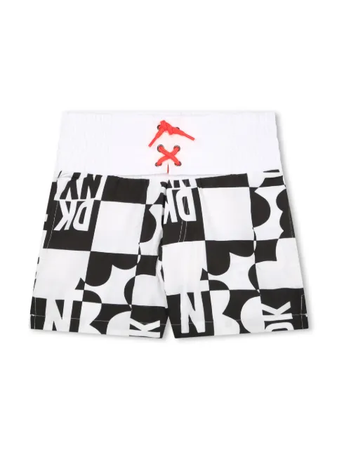 Dkny Kids shorts de playa con logo estampado