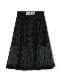 Dkny Kids monogram-print elasticated-waist skirt - Black