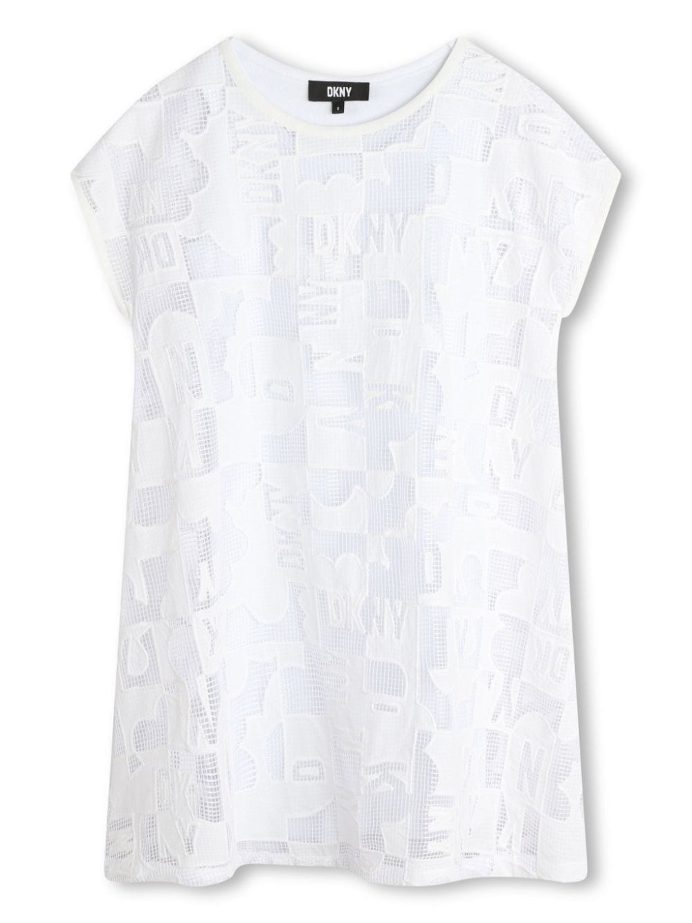 Image 1 of Dkny Kids logo-jacquard sleeveless dress