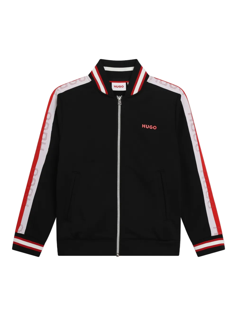 HUGO KIDS side-stripe zip-up jacket | Black | Image 1