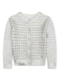 Chloé Kids lamé open-knit cardigan - Silver