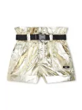 Dkny Kids laminated belted mini shorts - Gold