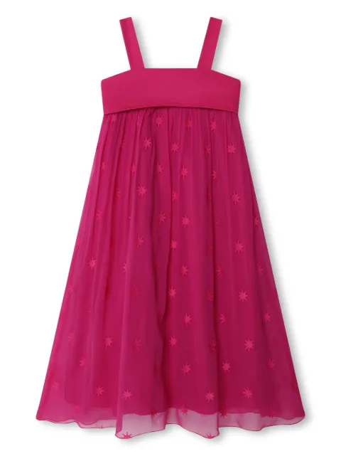Chloé Kids Vestido de seda com estampa de estrelas