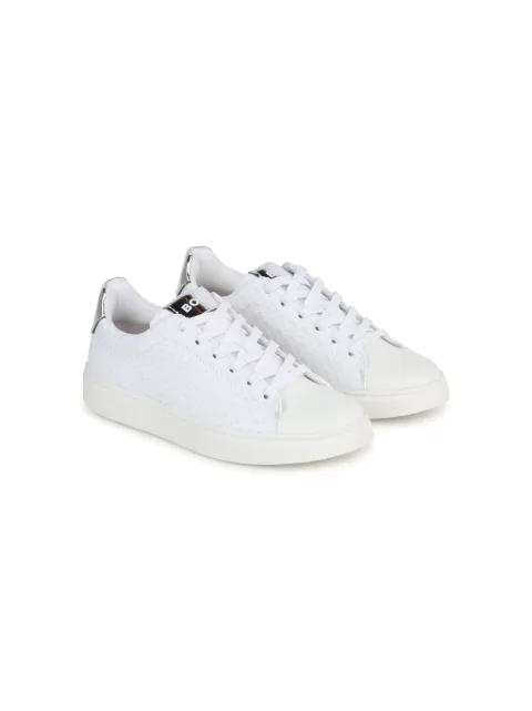 BOSS Kidswear monogram-jacquard panelled sneakers