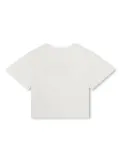 Chloé Kids logo-embroidered eyelet T-shirt - White