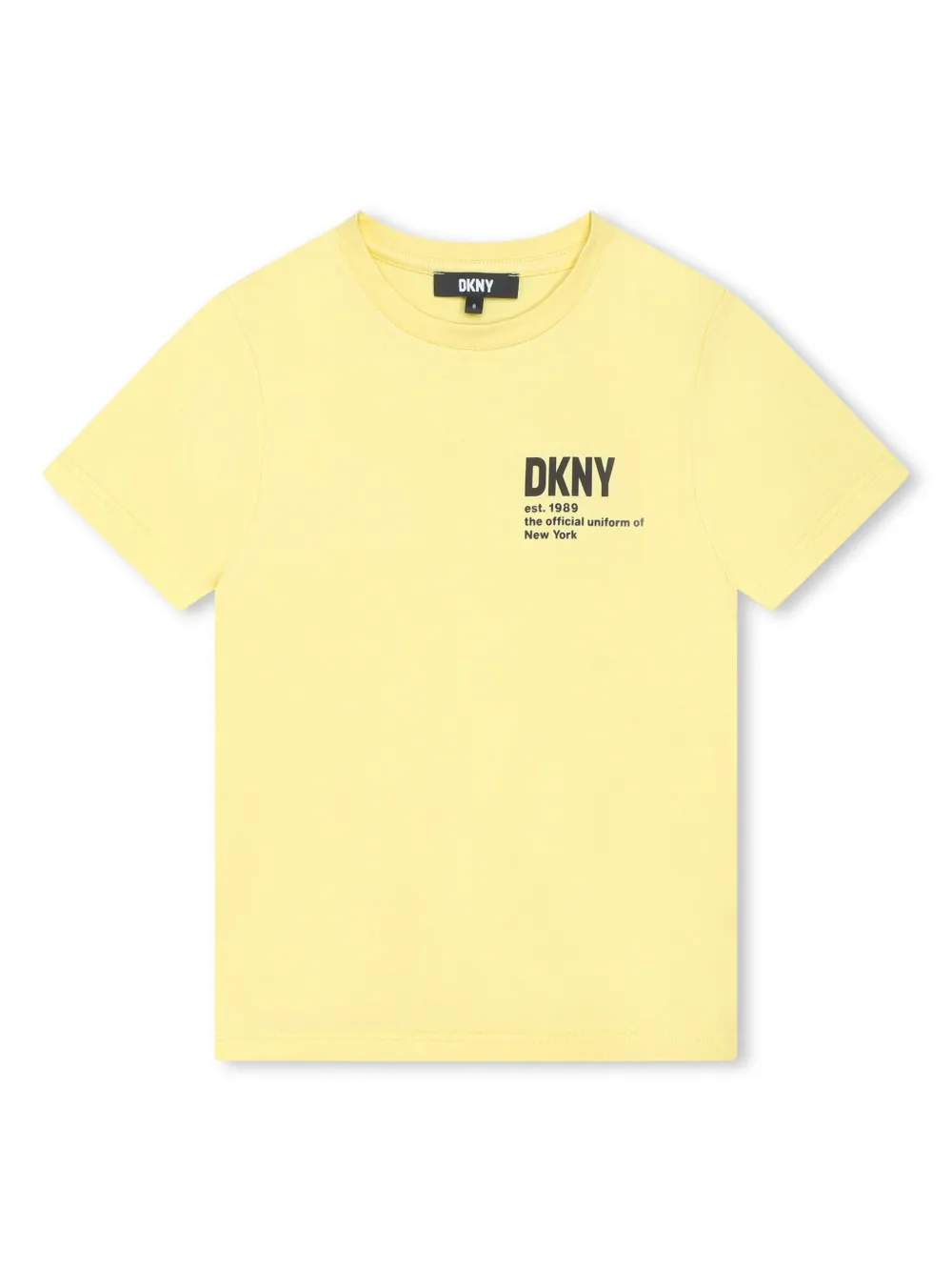 Dkny Kids' Logo-print Cotton T-shirt In Yellow