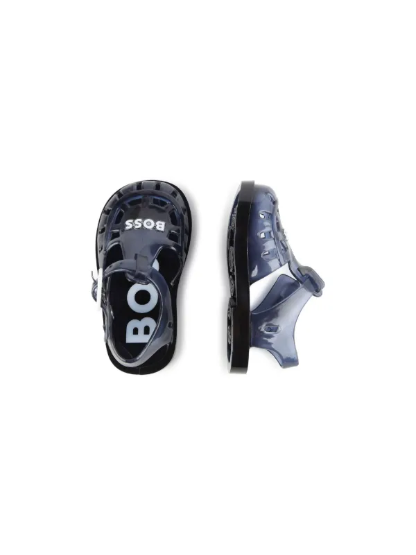 BOSS Kidswear logo appliqu Caged Jelly Sandals Farfetch