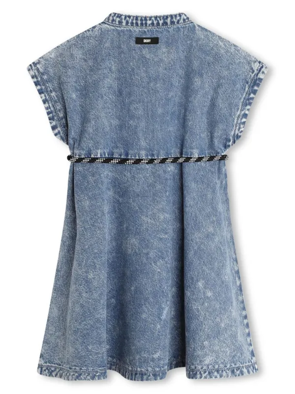 Dkny Kids Belted Sleeveless Denim Dress Blue FARFETCH CA